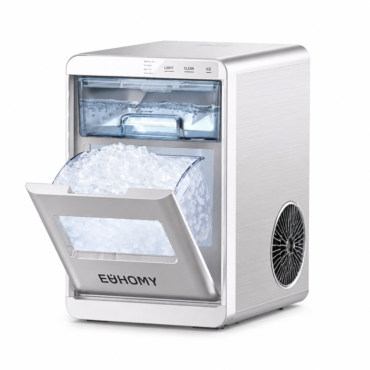 Portable Nugget Ice Maker Machine – Compact Countertop Ice Maker Producing Soft Chewable Ice for Home & Events