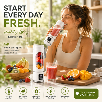 🧊Portable USB Blender with LED Display - Perfect for Smoothies & Juices