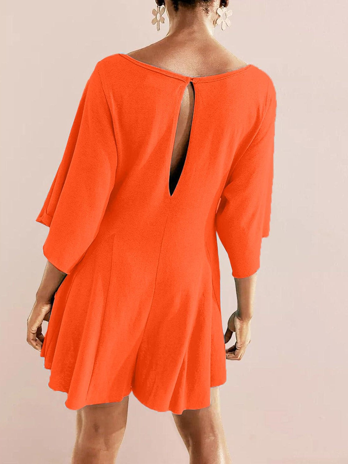 ⏰Hot Sale-Women's Short Sleeve Loose Ruffled Short Romper Dress with Pocket