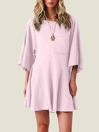 ⏰Hot Sale-Women's Short Sleeve Loose Ruffled Short Romper Dress with Pocket
