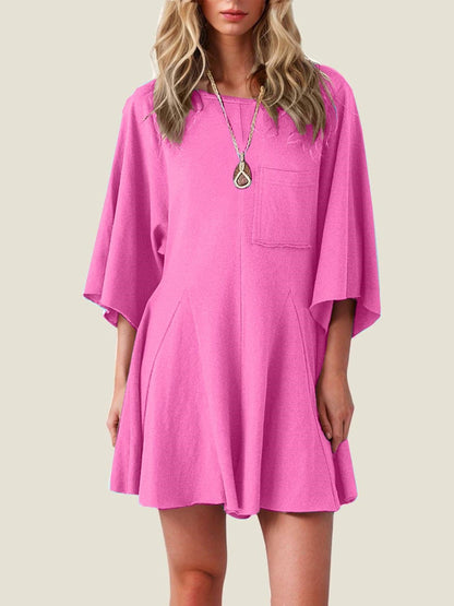 ⏰Hot Sale-Women's Short Sleeve Loose Ruffled Short Romper Dress with Pocket