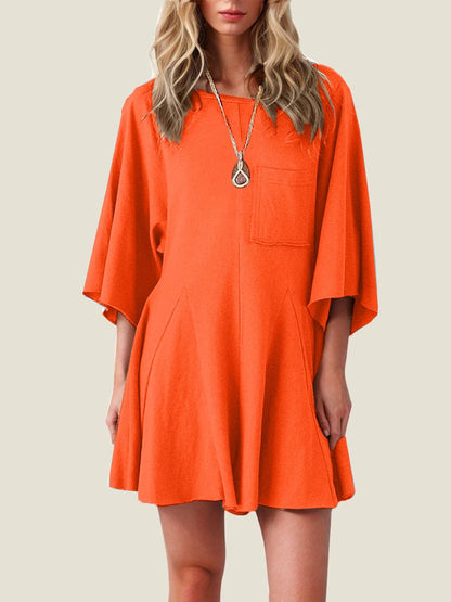 ⏰Hot Sale-Women's Short Sleeve Loose Ruffled Short Romper Dress with Pocket