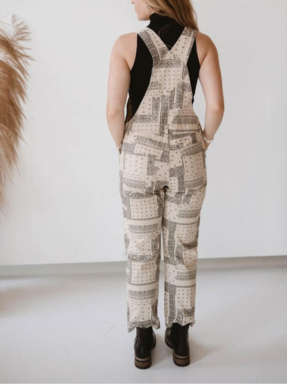 ✨Women's Newspaper Simulation Overalls