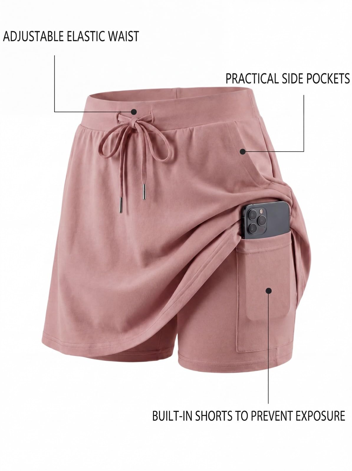 ⏰Hot Sale-Women's 2 Piece Tennis Skort Set with Built-In Shorts