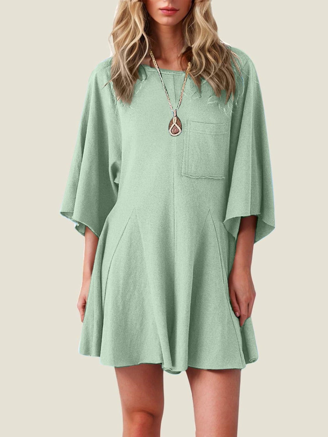⏰Hot Sale-Women's Short Sleeve Loose Ruffled Short Romper Dress with Pocket