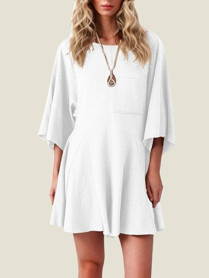 ⏰Hot Sale-Women's Short Sleeve Loose Ruffled Short Romper Dress with Pocket