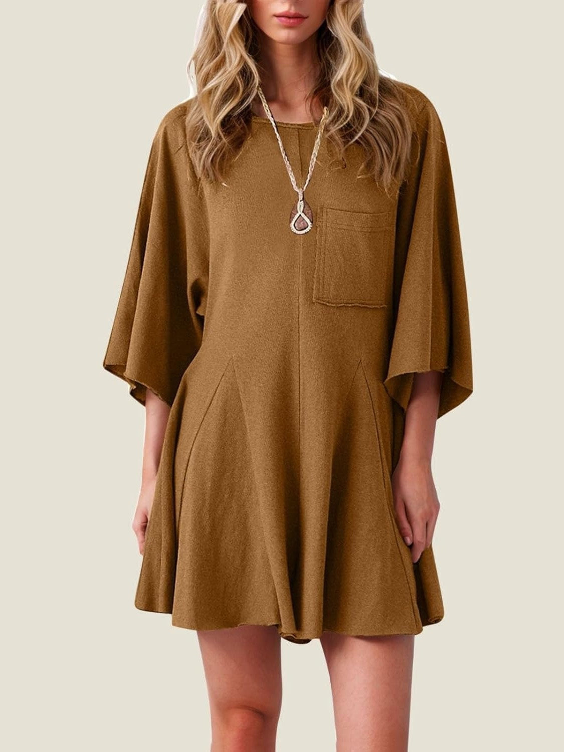 ⏰Hot Sale-Women's Short Sleeve Loose Ruffled Short Romper Dress with Pocket