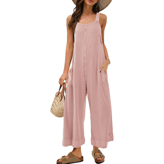 Women's Waffle Backless Jumpsuit (Buy 2 Free Shipping）