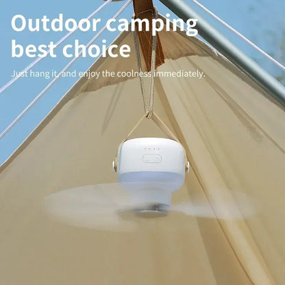 🏕️ Portable Camping Fan with LED Light & Remote Control