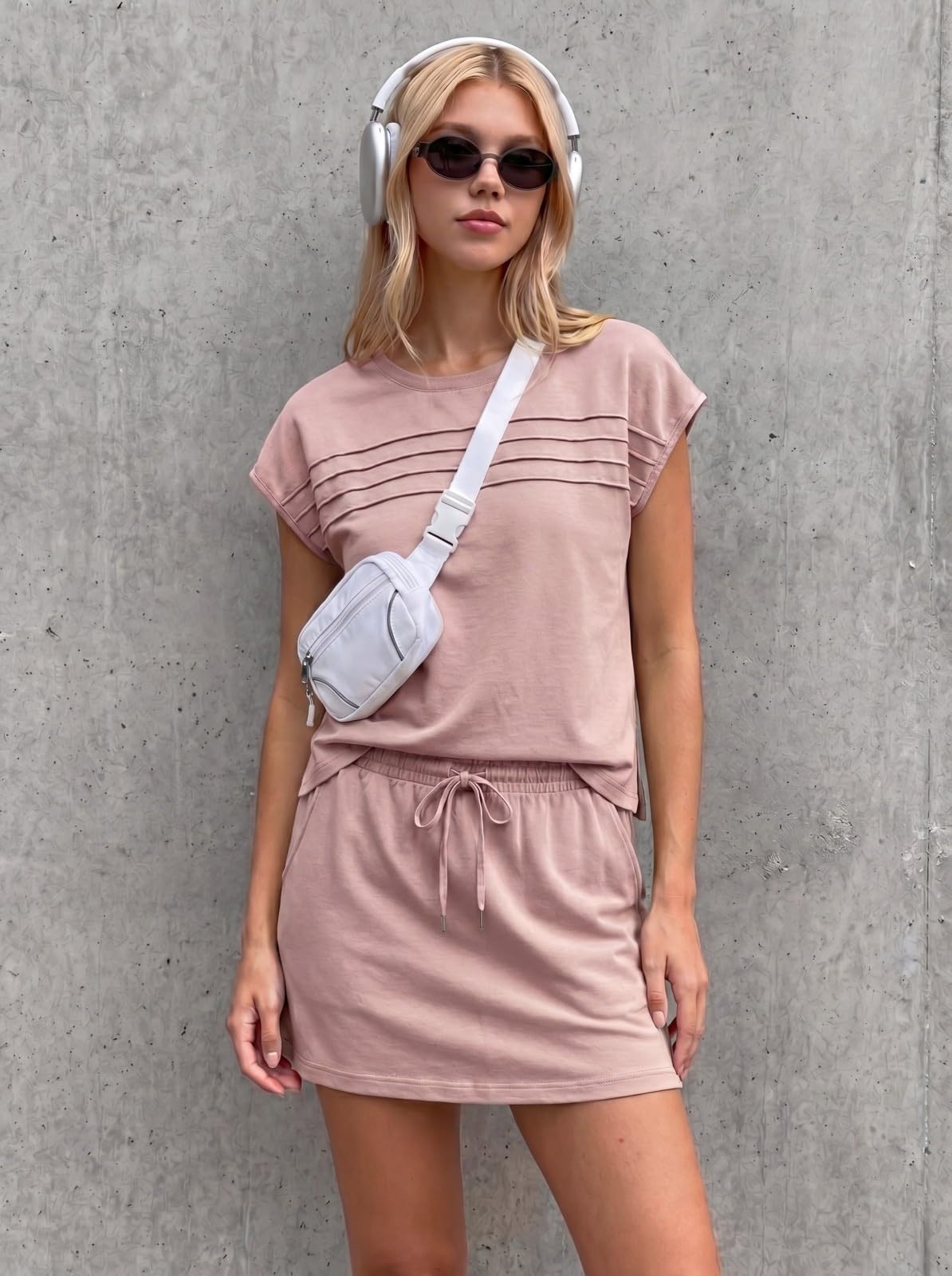 ⏰Hot Sale-Women's 2 Piece Tennis Skort Set with Built-In Shorts