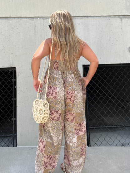 2024 Patchwork Print Loose Jumpsuit (Buy 2 Free Shipping)